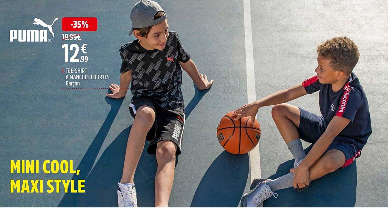 tee-shirt à manches courtes garçon puma
