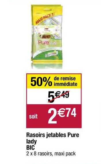 Rasoirs Jetables Pure Lady Bic