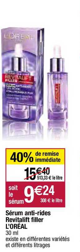 sérum anti-rides revitalift filler l'oréal