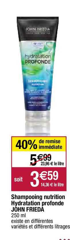 shampooing nutrition hydratation profonde john frieda