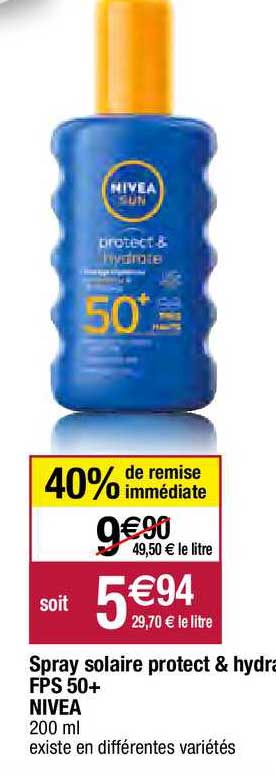 spray solaire protect & hydrate fps 50+ nivea