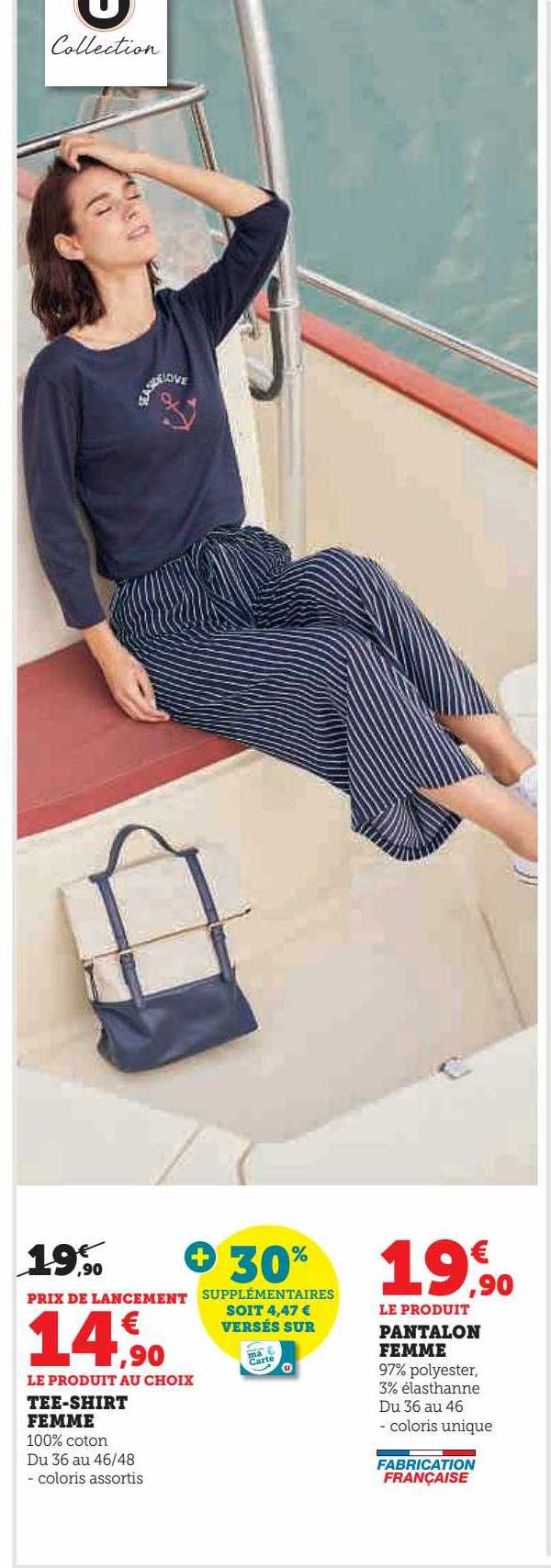 tee-shirt femme u collection, pantalon femme u collection