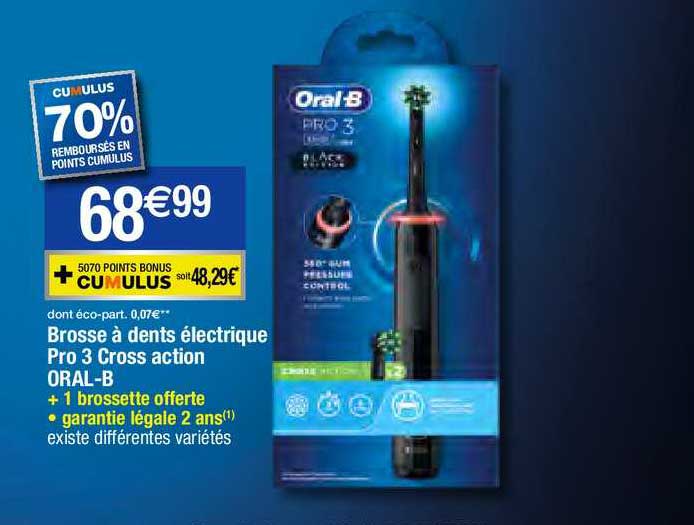 brosse à dents électrique pro 3 cross action oral-b