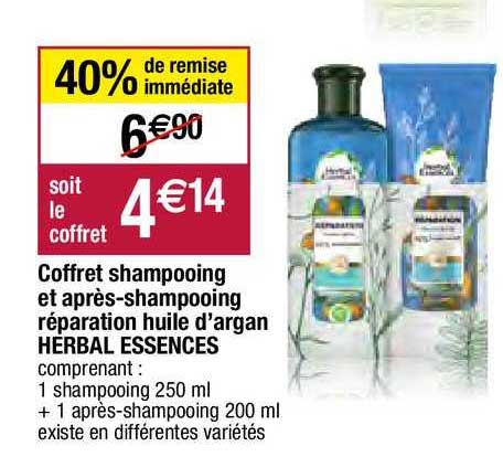 Coffret Shampooing Et Après-shampooing Réparation Huile D'argan Herbal Essences