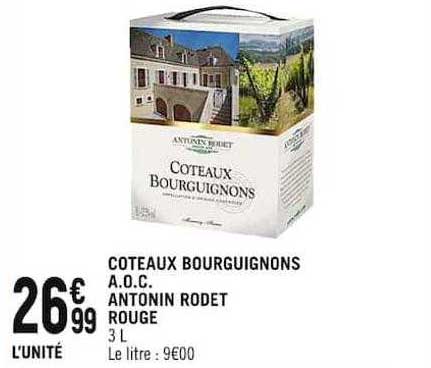 coteaux bourguignons a.o.c. antonin rodet rouge