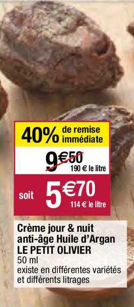 crème jour & nuit anti-âge huile d'argan le petit olivier