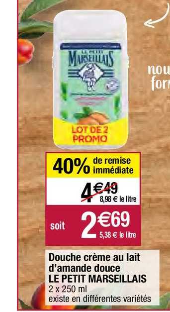 douche crème au lait d'amande douce le petit marseillais