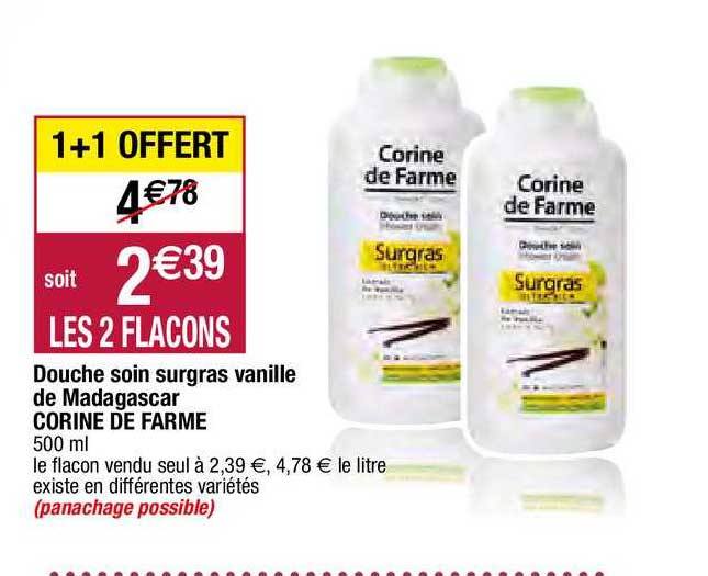 douche soin surgras vanille de madagascar corine de farme