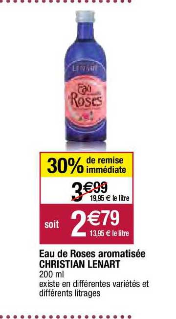 eau de roses aromatisée christian lenart