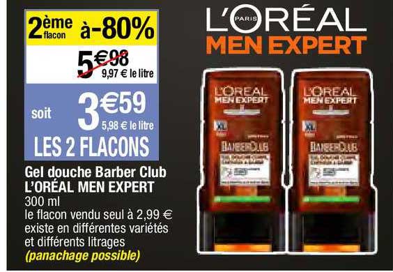 gel douche barber club l'oréal men expert