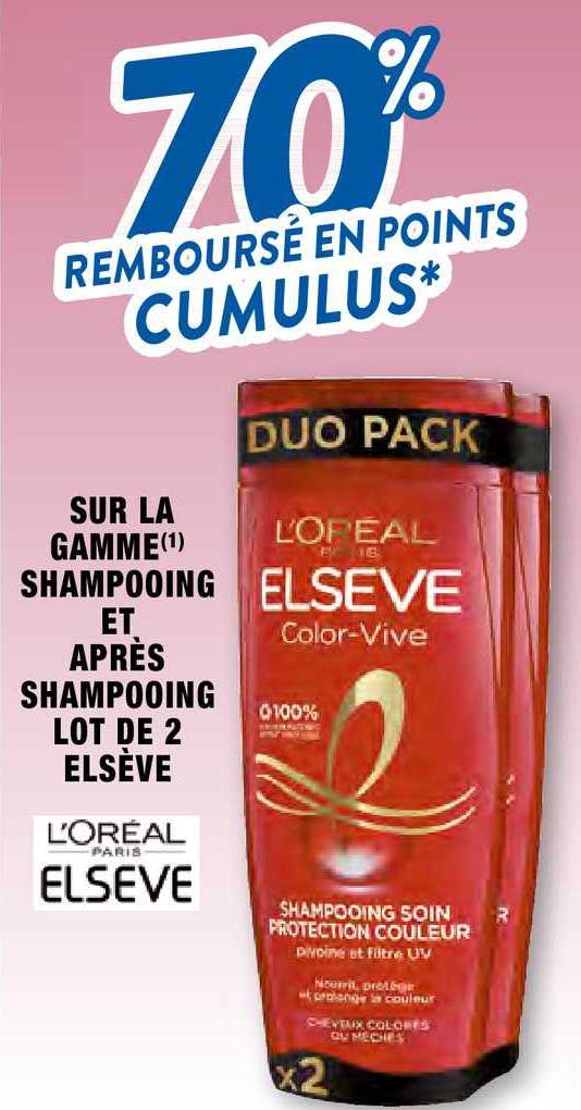 la gamme shampooing et après-shampooing lot de 2 elsève