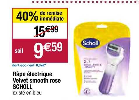 râpe électrique velvet smooth rose scholl