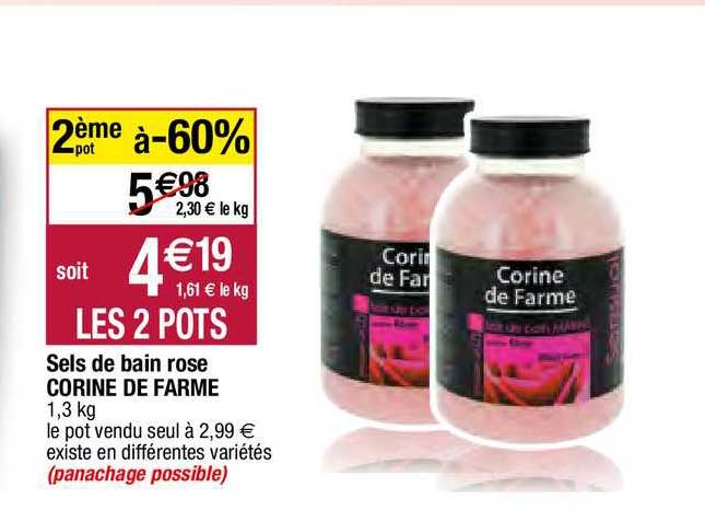 sels de bain rose corine de farme