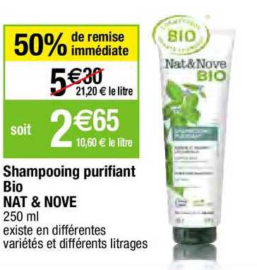 shampooing purifiant bio nat & nove