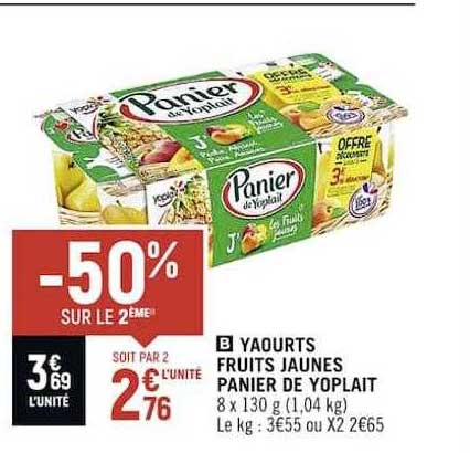 Yaourts Fruits Jaunes Panier De Yoplait