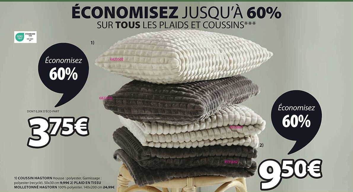 Coussin Hagtorn, Plaid En Tissu Molletonné Hagtorn