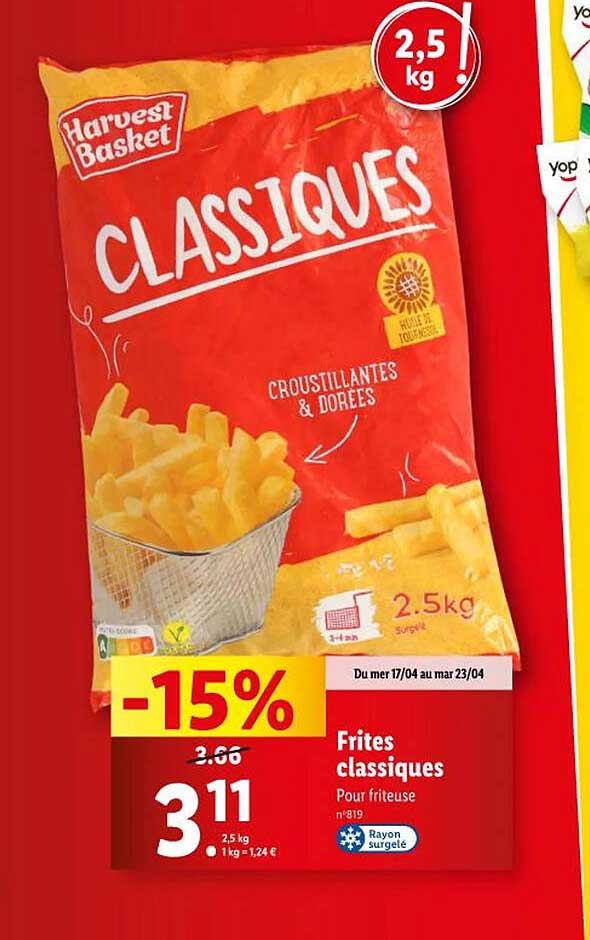 frites classiques harvest basket
