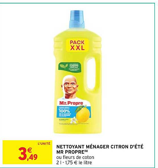 nettoyant ménager citron d'été mr propre