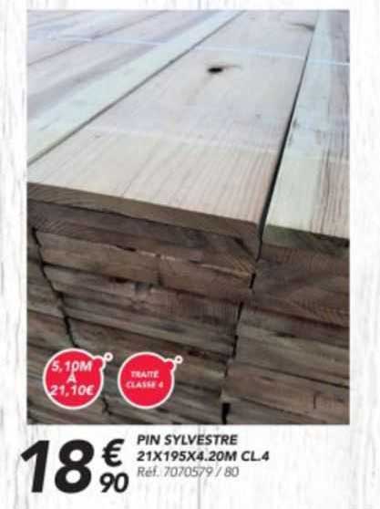 pin sylvestre 21 x 195 x 4.20 cm cl 4