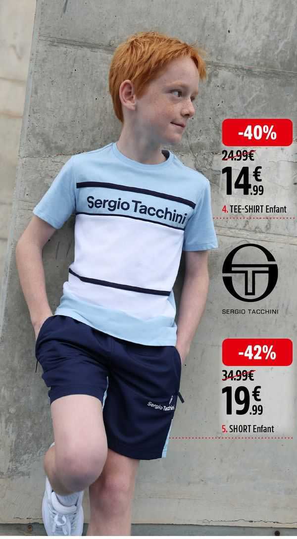 tee-shirt enfant sergioe tacchini, short enfant sergio tacchini