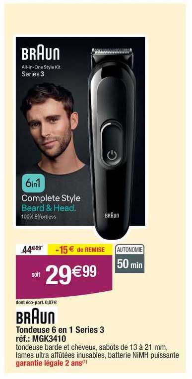 tondeuse 6 en 1 séries 3 braun