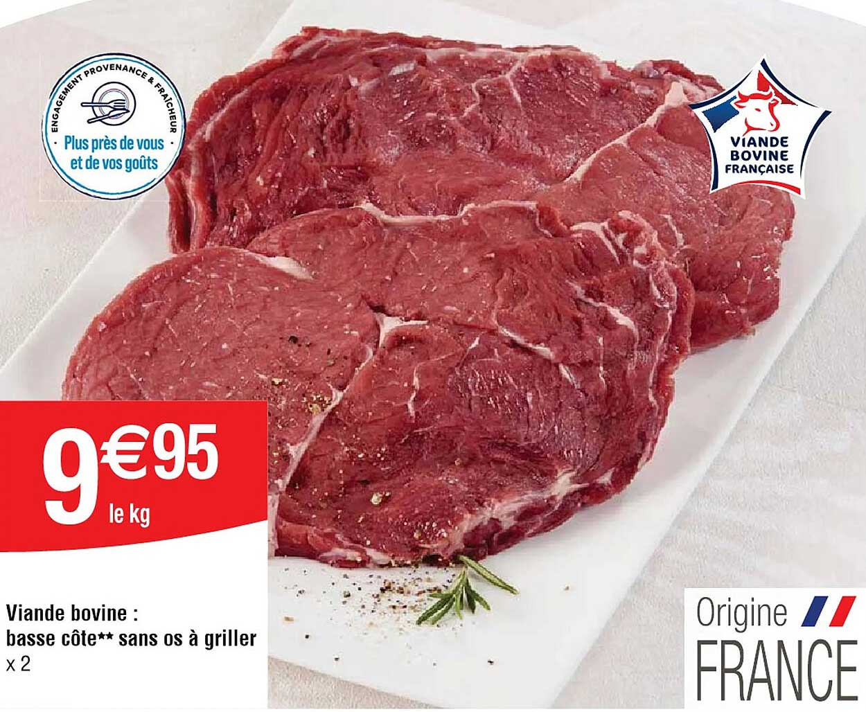 Viande Bovine : Basse Côte**sans Os à Griller