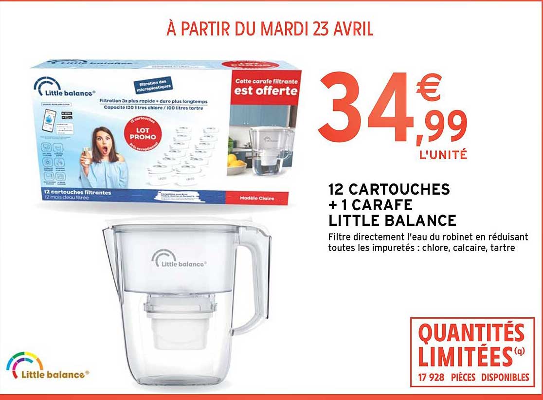 12 cartouches + 1 carafe little balance