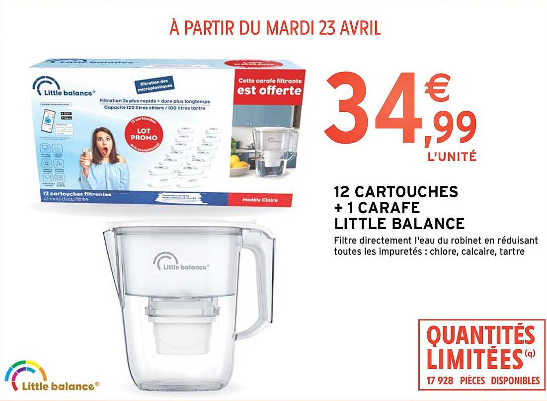 12 cartouches + 1 carafe little balance