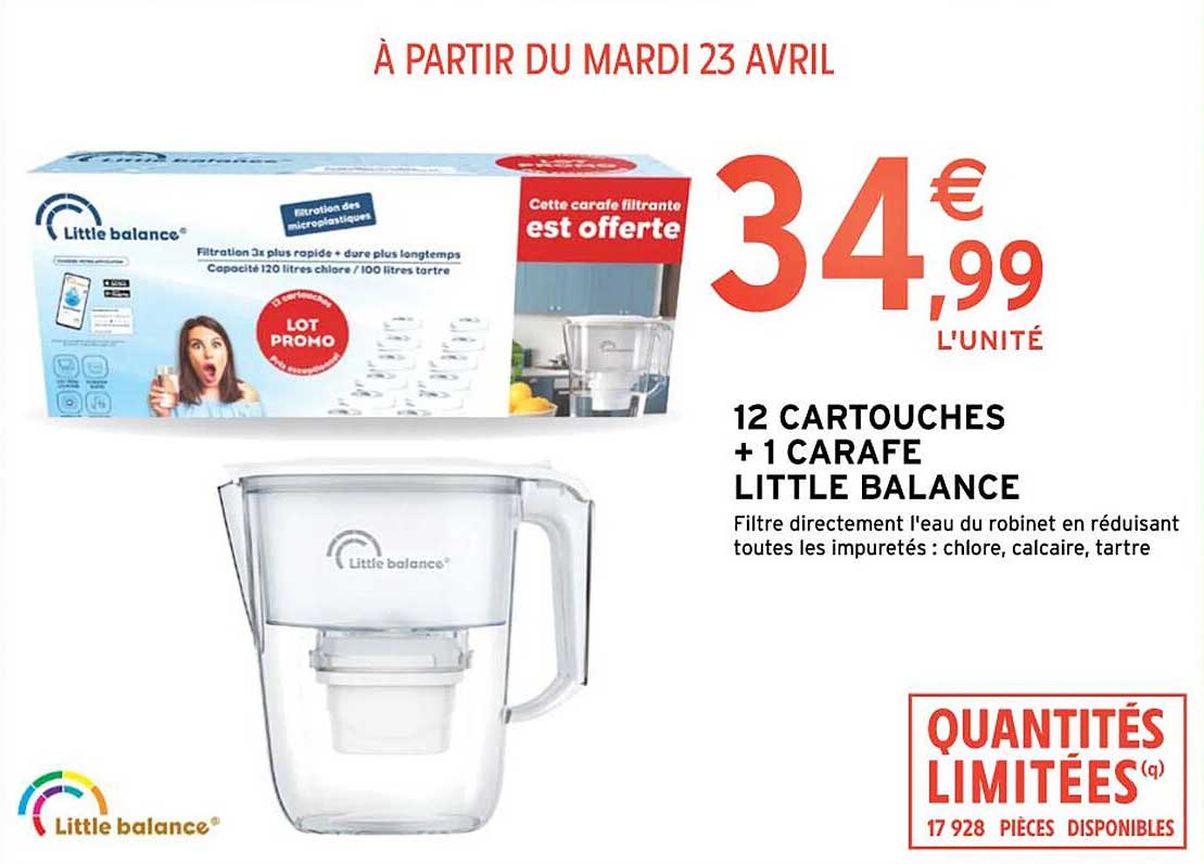 12 Cartouches + 1 Carafe Little Balance