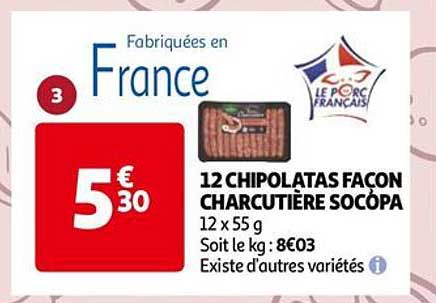 12 chipolatas façon charcutière socopa
