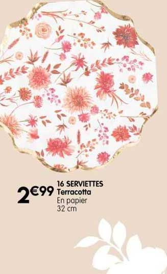 16 Serviettes Terracotta