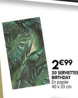 20 serviettes birthday