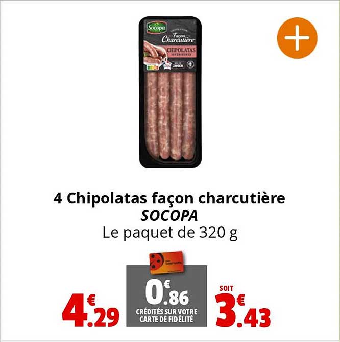 4 chipolatas façon charcutière socopa