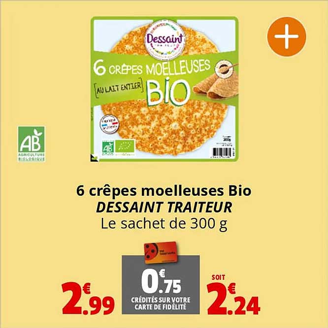 6 Crêpes Moelleuses Bio Dessaint Traiteur