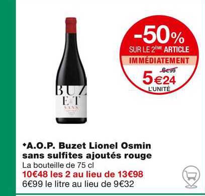 a.o.p. buzet lionel osmin sans sulfites ajoutés rouge