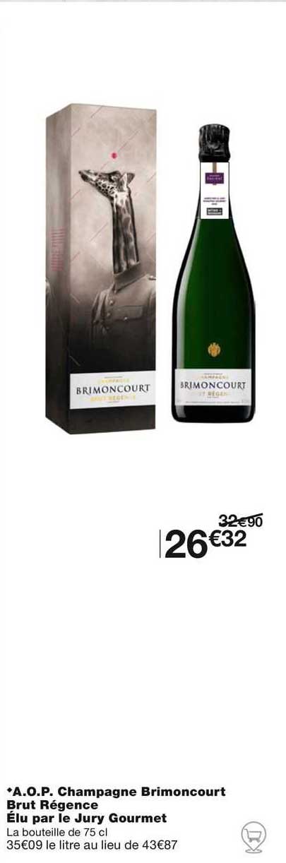a.o.p. champagne brimoncourt brut régence élu par le jury gourmet
