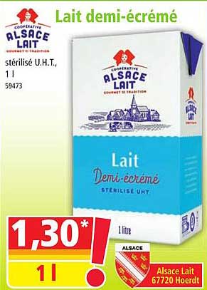 alsace lait lait demi-écrémé