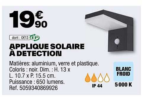applique solaire à detection