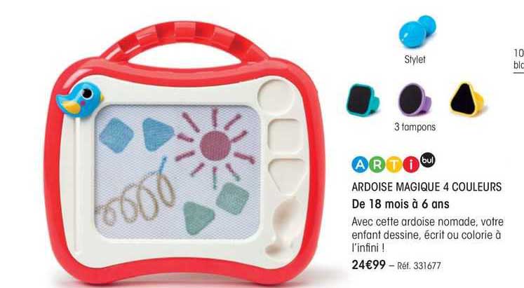 ardoise magique 4 couleurs arti bul