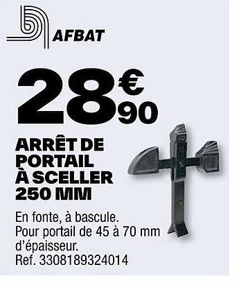 arrêt de portail à sceller 250 mm afbat