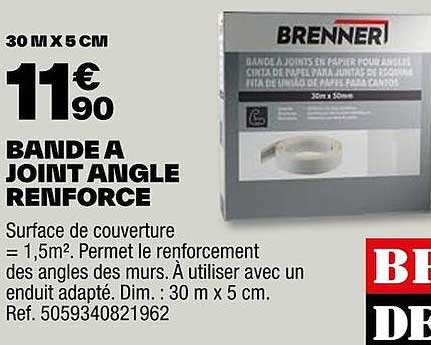 bande à joint angle renforcé brenner