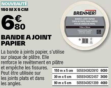 bande à joint papier brenner