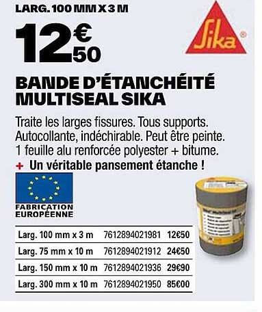 bande d'étanchéité multiseal sika