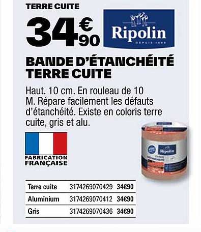 Bande D'étanchéité Terre Cuite Ripolin