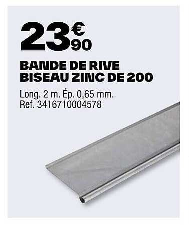 bande de rive biseau zinc de 200