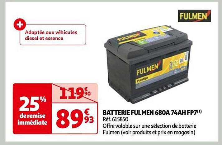 batterie fulmen 680a 74ah fp7