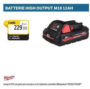 batterie high output m18 12ah milwaukee