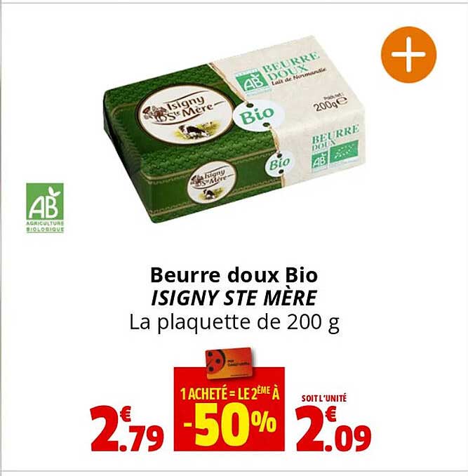 beurre doux bio isigny ste mère