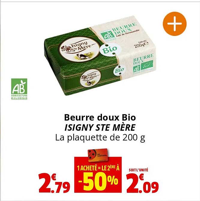 beurre doux bio isigny ste mère