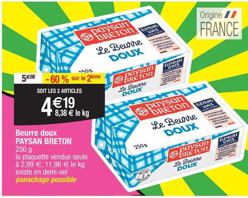 beurre doux paysan breton